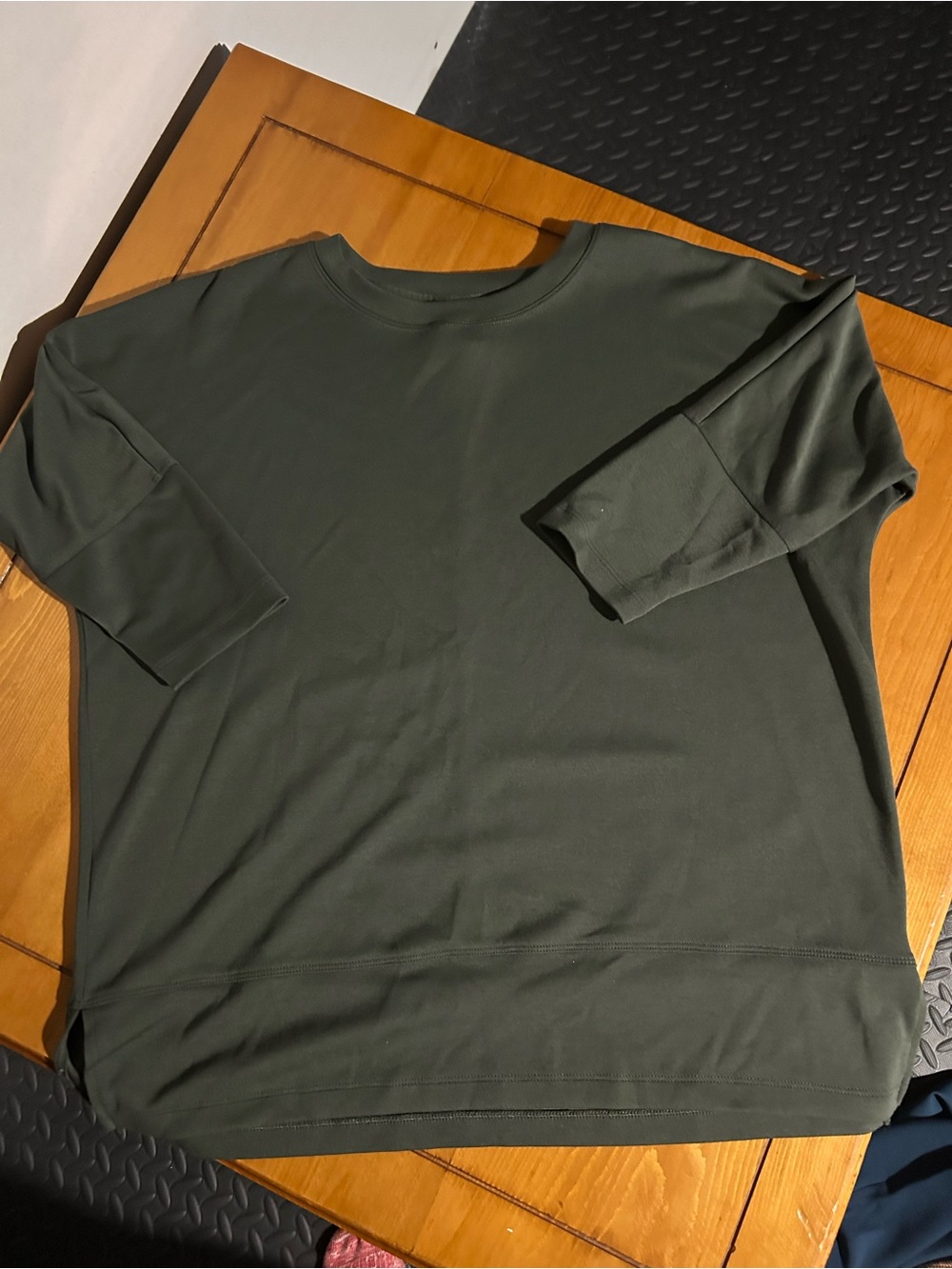(3/$10) Womens Crewneck 3/4 sleeve Shirt - Olive Green